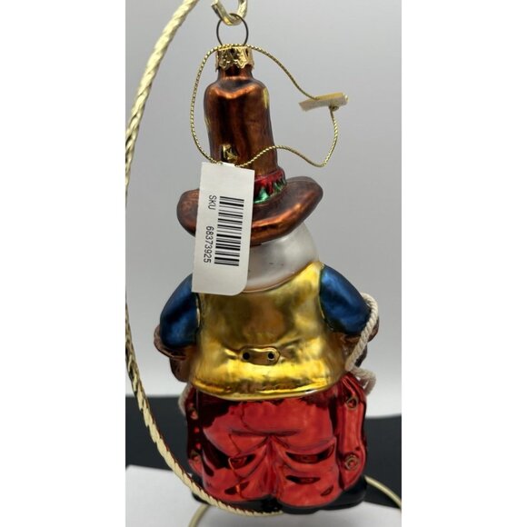 OLD WORLD BLOWN GLASS ORNAMENT WESTERN SANTA Cowboy - Picture 2 of 7